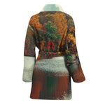 Autumn Lake Print Women's Bathrobe