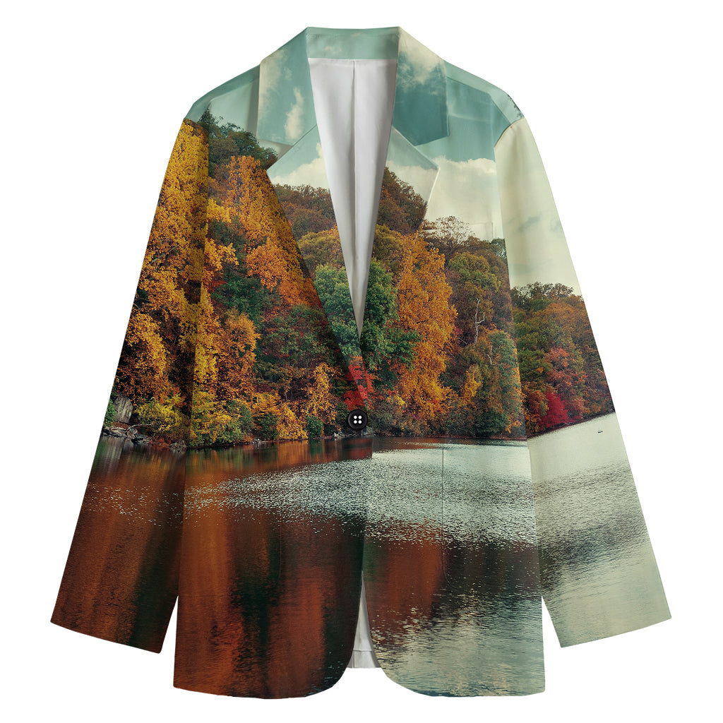 Autumn Lake Print Women's Blazer