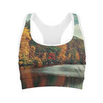 Autumn Lake Print Women's Sports Bra