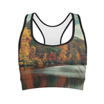Autumn Lake Print Women's Sports Bra