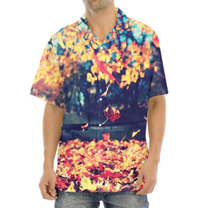 Autumn Leaves Print Aloha Shirt