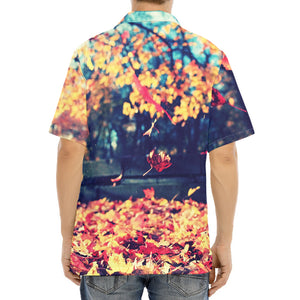 Autumn Leaves Print Aloha Shirt