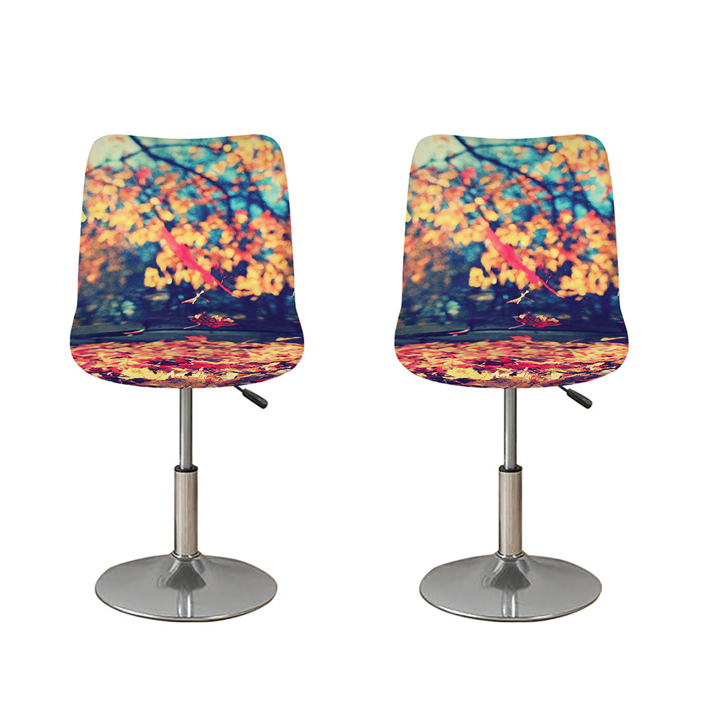 Autumn Leaves Print Bar Stool Covers