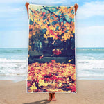 Autumn Leaves Print Beach Towel