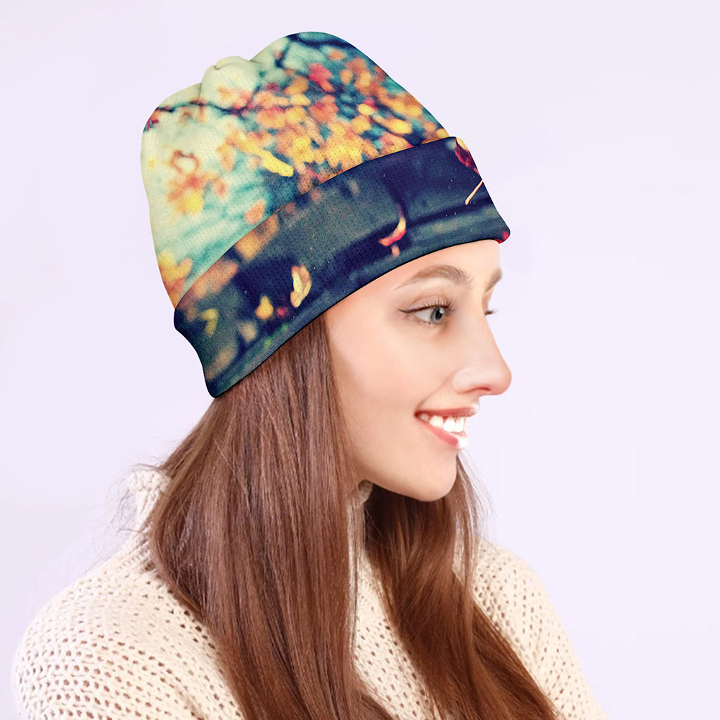Autumn Leaves Print Beanie
