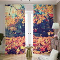Autumn Leaves Print Dimout Pencil Pleat Curtains