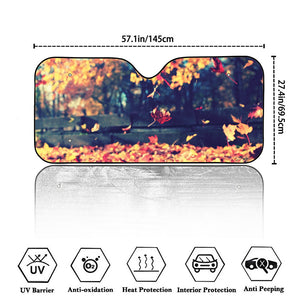 Autumn Leaves Print Car Windshield Sun Shade