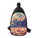 Autumn Leaves Print Chest Bag