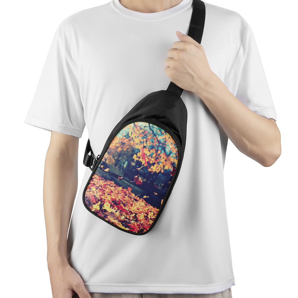 Autumn Leaves Print Chest Bag