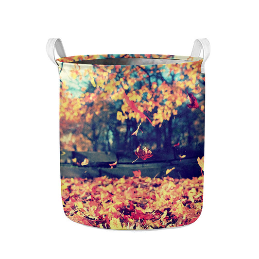 Autumn Leaves Print Collapsible Laundry Basket