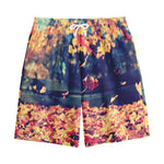 Autumn Leaves Print Cotton Shorts