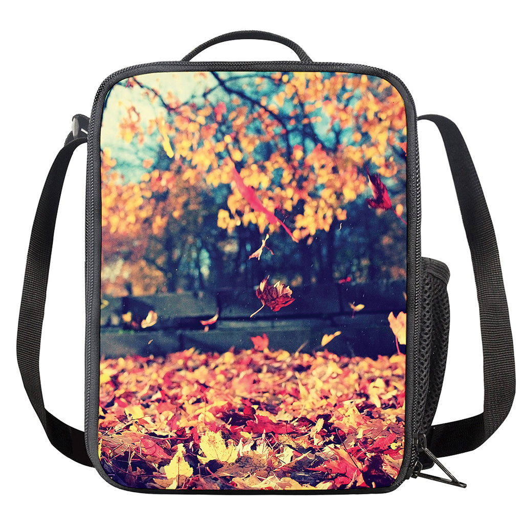 Autumn Leaves Print Crossbody Lunch Bag