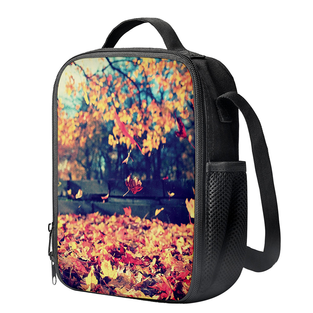 Autumn Leaves Print Crossbody Lunch Bag