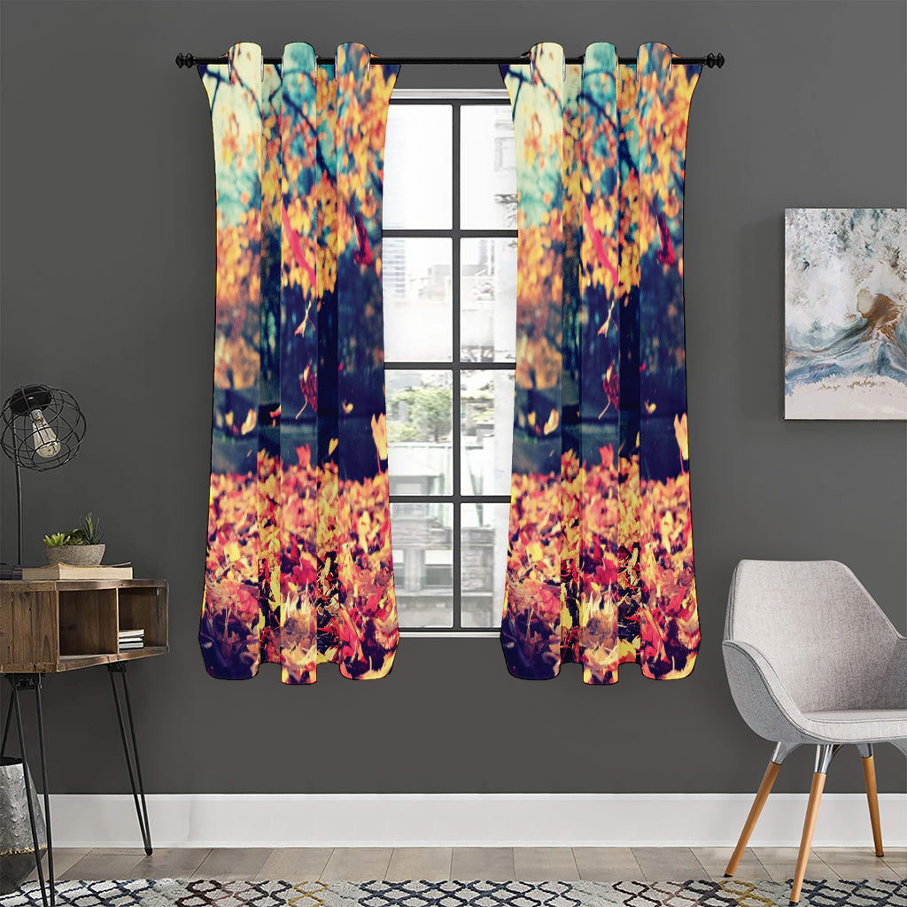 Autumn Leaves Print Curtain