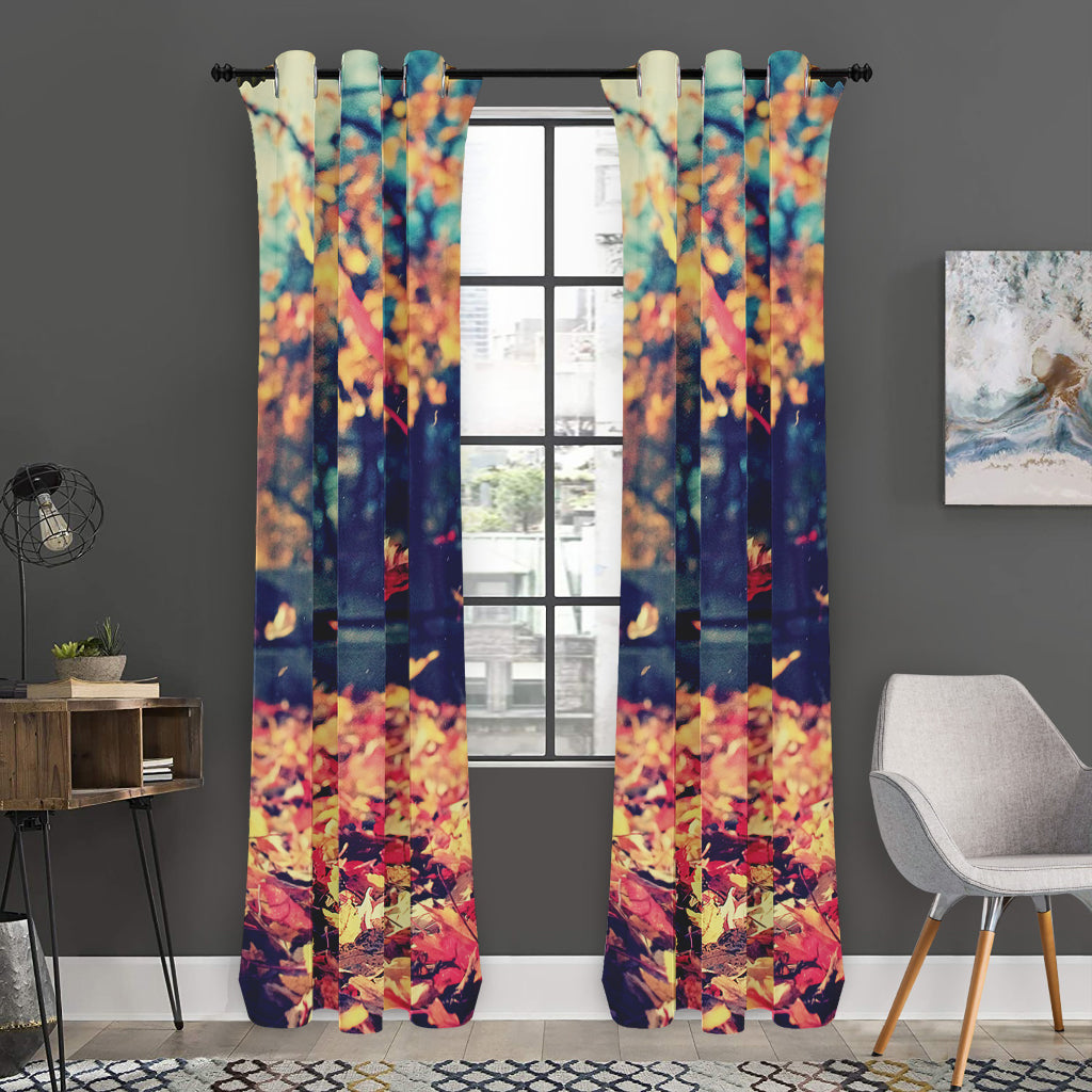 Autumn Leaves Print Curtain