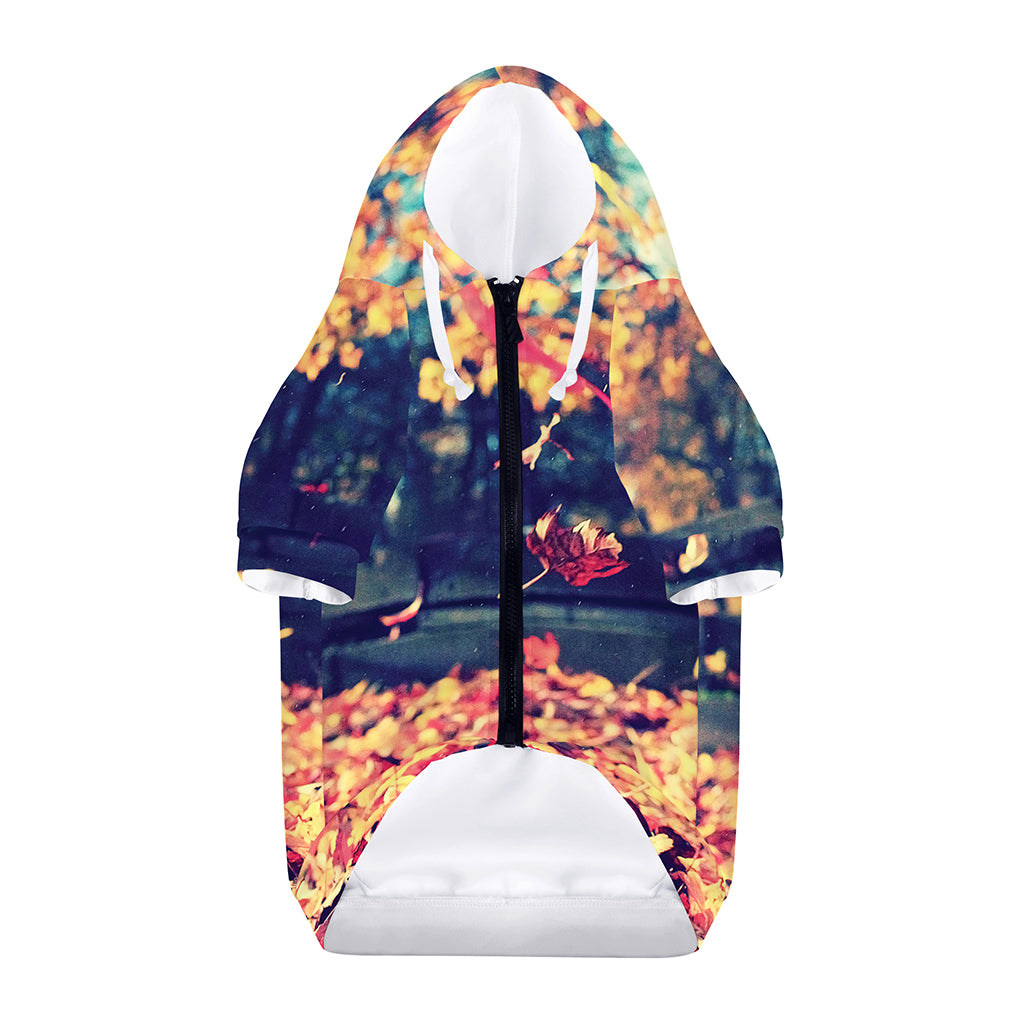 Autumn Leaves Print Dog Zip Up Hoodie