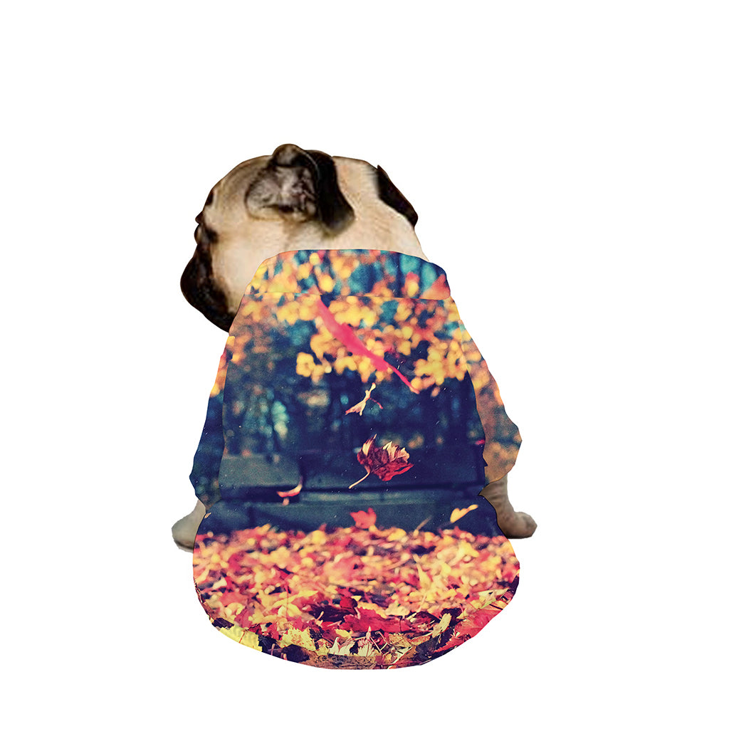 Autumn Leaves Print Dog Zip Up Jacket