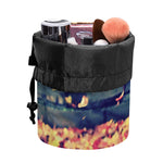 Autumn Leaves Print Drawstring Makeup Bag