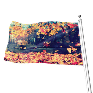 Autumn Leaves Print Flag