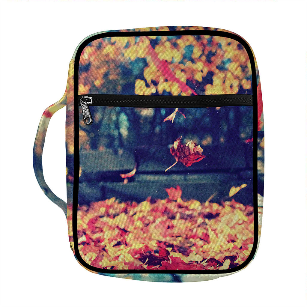 Autumn Leaves Print Front Pocket Bible Bag