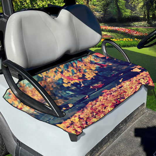 Autumn Leaves Print Golf Cart Seat Cover