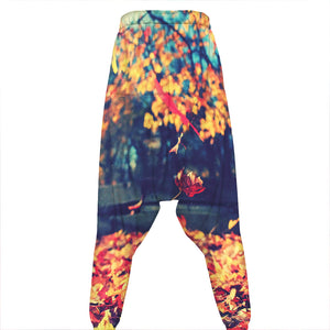 Autumn Leaves Print Hammer Pants