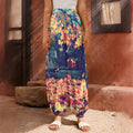 Autumn Leaves Print Harem Pants