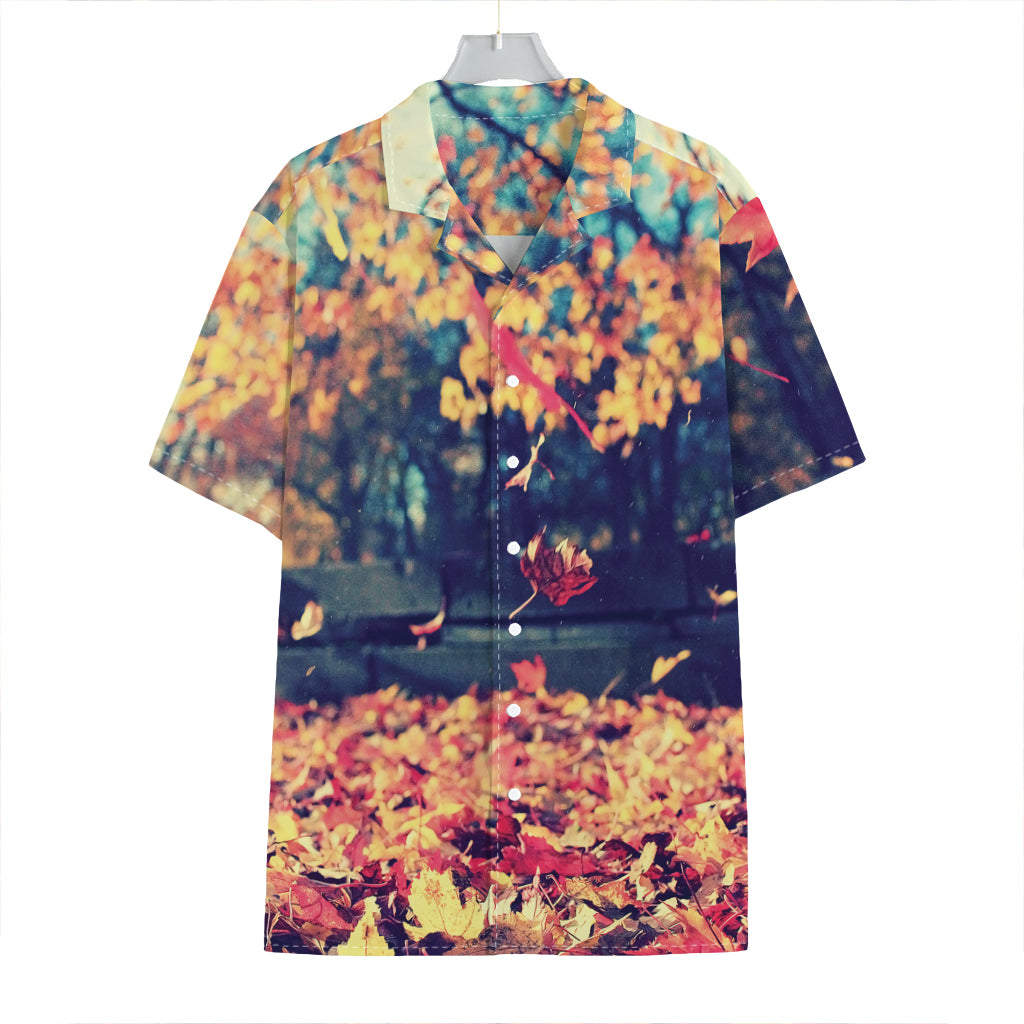 Autumn Leaves Print Hawaiian Shirt