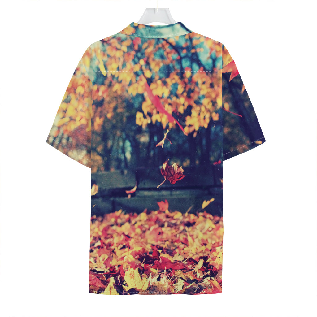 Autumn Leaves Print Hawaiian Shirt