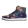 Autumn Leaves Print High Top Leather Sneakers