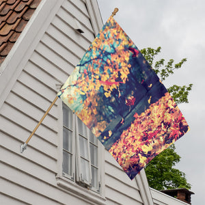 Autumn Leaves Print House Flag