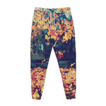 Autumn Leaves Print Jogger Pants