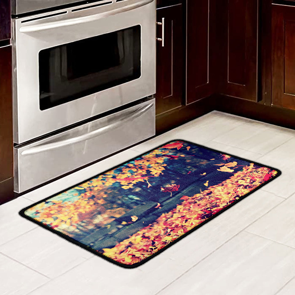 Autumn Leaves Print Kitchen Mat