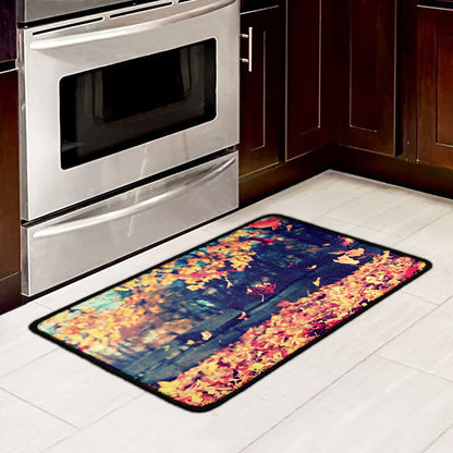 Autumn Leaves Print Kitchen Mat