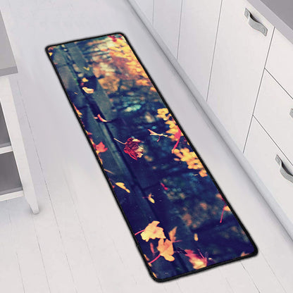 Autumn Leaves Print Long Kitchen Mat