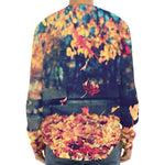 Autumn Leaves Print Long Sleeve Baseball Jersey