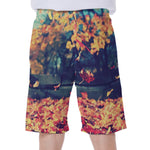 Autumn Leaves Print Men's Beach Shorts