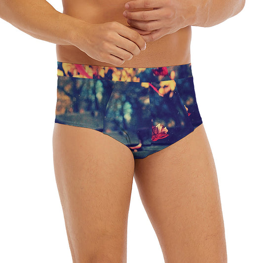 Autumn Leaves Print Men's Briefs