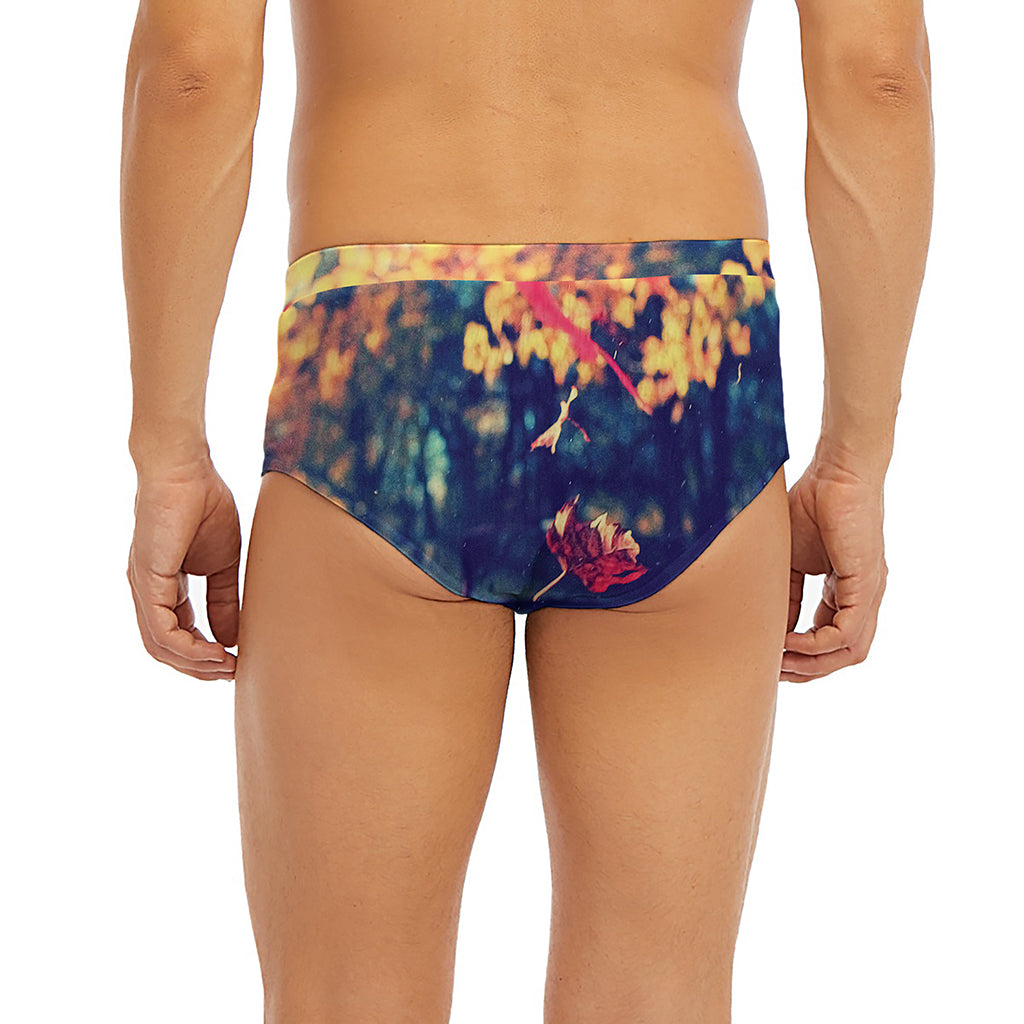 Autumn Leaves Print Men's Briefs