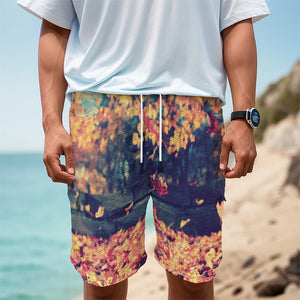 Autumn Leaves Print Men's Cargo Shorts