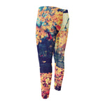 Autumn Leaves Print Men's Compression Pants