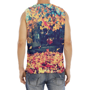 Autumn Leaves Print Men's Fitness Tank Top