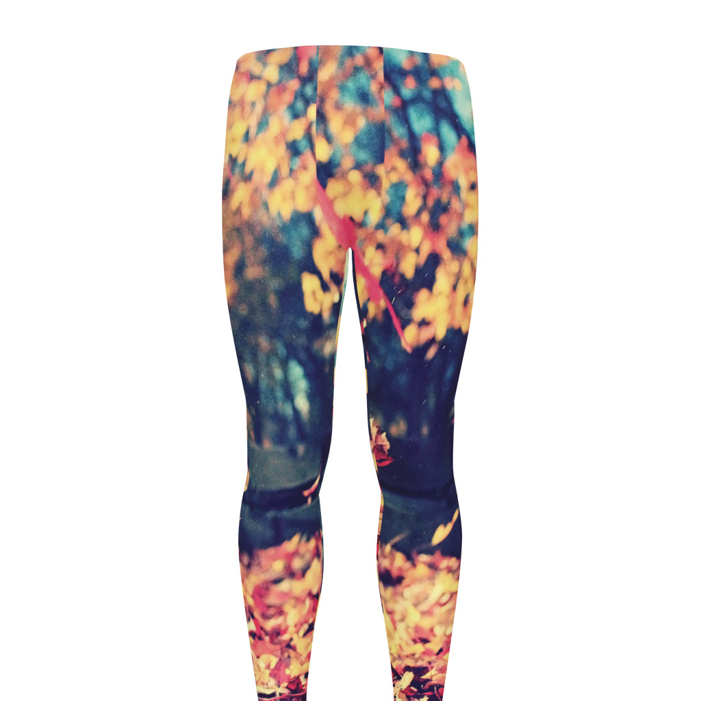 Autumn Leaves Print Men's leggings