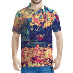 Autumn Leaves Print Men's Polo Shirt