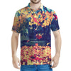 Autumn Leaves Print Men's Polo Shirt