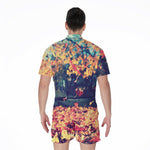 Autumn Leaves Print Men's Rompers