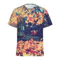 Autumn Leaves Print Men's Athletic T-Shirt