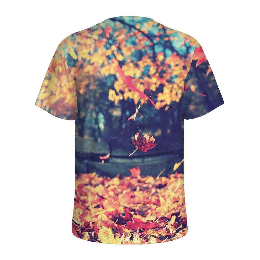 Autumn Leaves Print Men's Sports T-Shirt