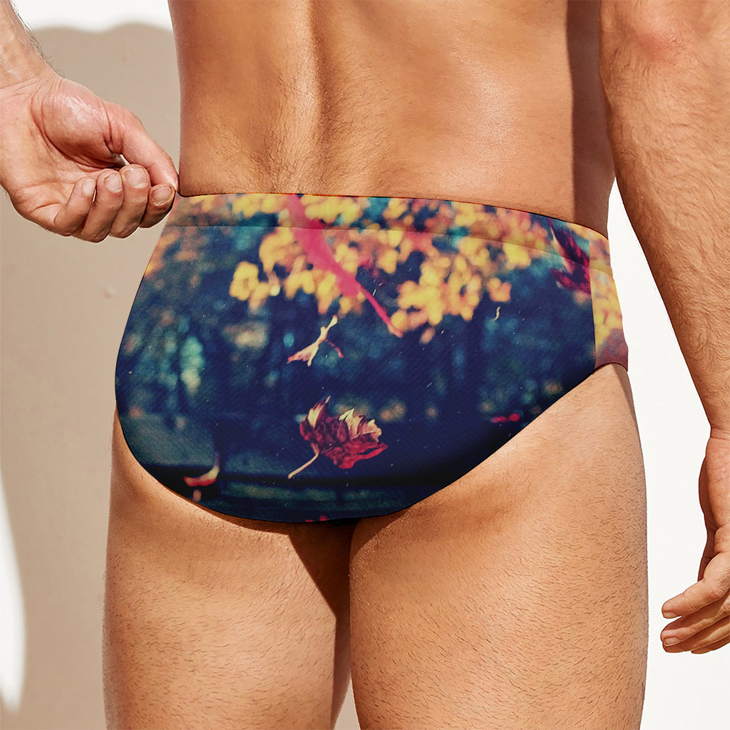 Autumn Leaves Print Men's Swim Briefs