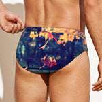 Autumn Leaves Print Men's Swim Briefs